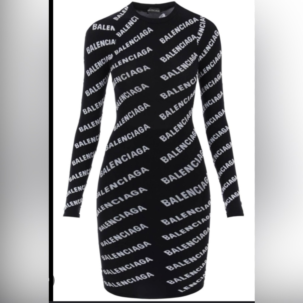 Balenciaga all over logo dress